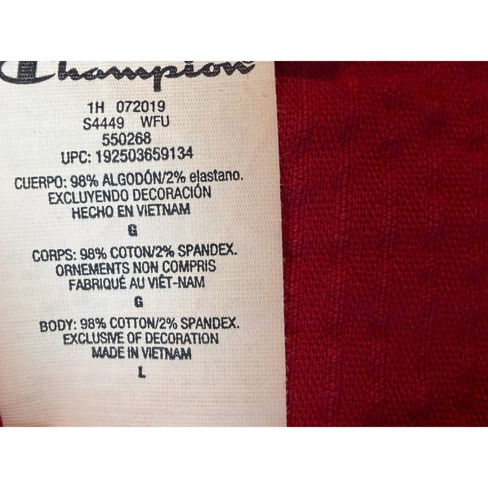 Champion Sweatshirt Corduroy Pullover Mens size Large Retro Varsity Red Logo - Picture 4 of 11